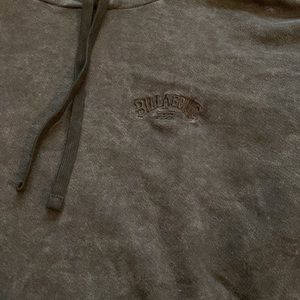 Billabong black washed out long sleeve cropped top sweatshirt with hood